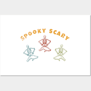 Spooky Scary Halloween Skeletons Vintage Beachy Color Gifts Posters and Art